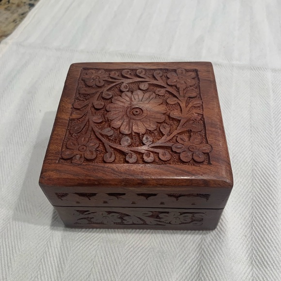 Other - Carved Wooden Jewelry Box